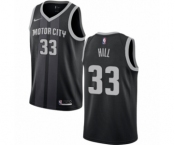 Men's Nike Detroit Pistons #33 Grant Hill Authentic Black NBA Jersey - City Edition