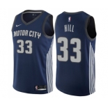 Men's Nike Detroit Pistons #33 Grant Hill Swingman Navy Blue NBA Jersey - City Edition