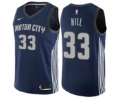 Men's Nike Detroit Pistons #33 Grant Hill Swingman Navy Blue NBA Jersey - City Edition