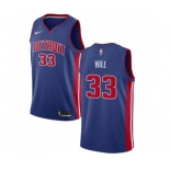 Men's Nike Detroit Pistons #33 Grant Hill Swingman Royal Blue Road NBA Jersey - Icon Edition