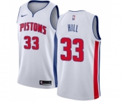 Men's Nike Detroit Pistons #33 Grant Hill Swingman White Home NBA Jersey - Association Edition