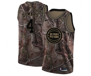 Men's Nike Detroit Pistons #4 Joe Dumars Swingman Camo Realtree Collection NBA Jersey