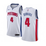 Men's Nike Detroit Pistons #4 Joe Dumars Swingman White Home NBA Jersey - Association Edition