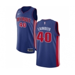 Men's Nike Detroit Pistons #40 Bill Laimbeer Authentic Royal Blue Road NBA Jersey - Icon Edition