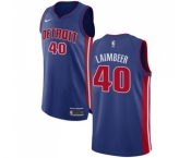 Men's Nike Detroit Pistons #40 Bill Laimbeer Authentic Royal Blue Road NBA Jersey - Icon Edition