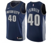 Men's Nike Detroit Pistons #40 Bill Laimbeer Swingman Navy Blue NBA Jersey - City Edition