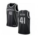 Men's Nike Detroit Pistons #41 Jameer Nelson Swingman Black NBA Jersey - City Edition