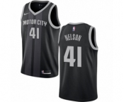 Men's Nike Detroit Pistons #41 Jameer Nelson Swingman Black NBA Jersey - City Edition