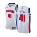 Men's Nike Detroit Pistons #41 Jameer Nelson Swingman White NBA Jersey - Association Edition