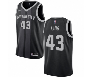 Men's Nike Detroit Pistons #43 Grant Long Swingman Black NBA Jersey - City Edition