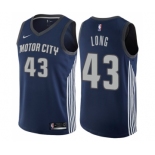 Men's Nike Detroit Pistons #43 Grant Long Swingman Navy Blue NBA Jersey - City Edition