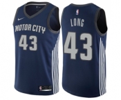 Men's Nike Detroit Pistons #43 Grant Long Swingman Navy Blue NBA Jersey - City Edition