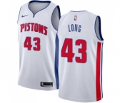 Men's Nike Detroit Pistons #43 Grant Long Swingman White Home NBA Jersey - Association Edition