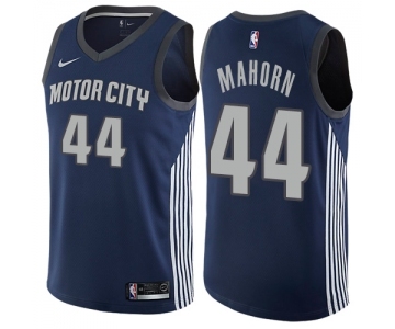 Men's Nike Detroit Pistons #44 Rick Mahorn Swingman Navy Blue NBA Jersey - City Edition