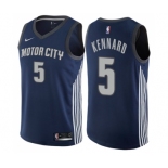 Men's Nike Detroit Pistons #5 Luke Kennard Swingman Navy Blue NBA Jersey - City Edition