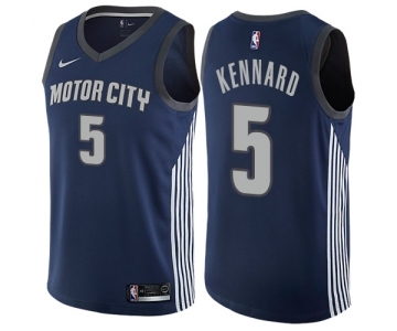 Men's Nike Detroit Pistons #5 Luke Kennard Swingman Navy Blue NBA Jersey - City Edition