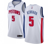 Men's Nike Detroit Pistons #5 Luke Kennard Swingman White Home NBA Jersey - Association Edition