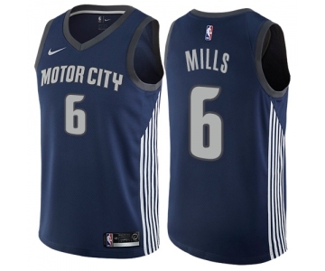 Men's Nike Detroit Pistons #6 Terry Mills Swingman Navy Blue NBA Jersey - City Edition