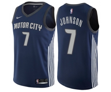 Men's Nike Detroit Pistons #7 Stanley Johnson Swingman Navy Blue NBA Jersey - City Edition