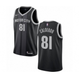 Men's Nike Detroit Pistons #81 Jose Calderon Swingman Black NBA Jersey - City Edition