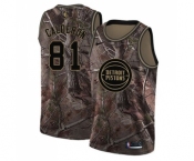 Men's Nike Detroit Pistons #81 Jose Calderon Swingman Camo Realtree Collection NBA Jersey