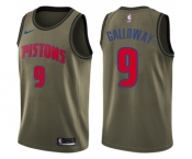 Men's Nike Detroit Pistons #9 Langston Galloway Swingman Green Salute to Service NBA Jersey