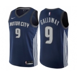 Men's Nike Detroit Pistons #9 Langston Galloway Swingman Navy Blue NBA Jersey - City Edition