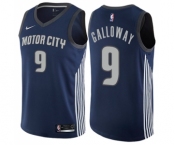 Men's Nike Detroit Pistons #9 Langston Galloway Swingman Navy Blue NBA Jersey - City Edition