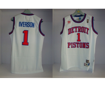 nba detroit pistons #1 iverson white[swingman] [detroit pistons]