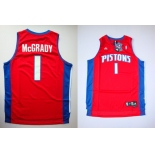 nba detroit pistons #1 mcgrady red[swingman]