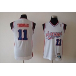 nba detroit pistons #11 thomas white(fans edition)