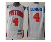 nba detroit pistons #4 joe dumars throwback white