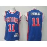 nba jerseys detroit pistons #11 thomas blue[swingman]