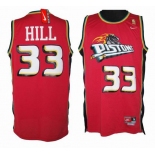 nike nba detroit pistons #33 hill red[nike]