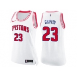 Women Nike Detroit Pistons #23 Blake Griffin White Pink NBA Swingman Fashion Jersey