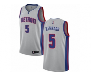 Women Nike Detroit Pistons #5 Luke Kennard Authentic Silver NBA Jersey Statement Edition