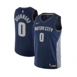 Women's Nike Detroit Pistons #0 Andre Drummond Swingman Navy Blue NBA Jersey - City Edition