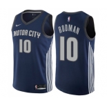 Women's Nike Detroit Pistons #10 Dennis Rodman Swingman Navy Blue NBA Jersey - City Edition