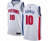 Women's Nike Detroit Pistons #10 Dennis Rodman Swingman White Home NBA Jersey - Association Edition