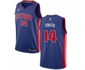 Women's Nike Detroit Pistons #14 Ish Smith Swingman Royal Blue Road NBA Jersey - Icon Edition