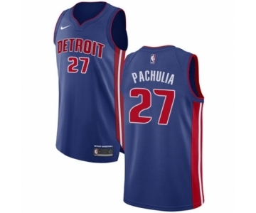 Women's Nike Detroit Pistons #27 Zaza Pachulia Authentic Royal Blue NBA Jersey - Icon Edition