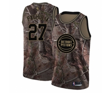 Women's Nike Detroit Pistons #27 Zaza Pachulia Swingman Camo Realtree Collection NBA Jersey