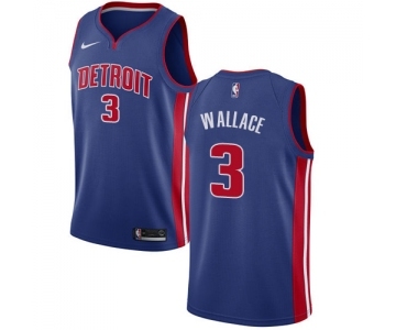 Women's Nike Detroit Pistons #3 Ben Wallace Swingman Royal Blue Road NBA Jersey - Icon Edition