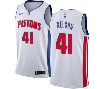 Women's Nike Detroit Pistons #41 Jameer Nelson Swingman White NBA Jersey - Association Edition