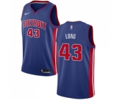 Women's Nike Detroit Pistons #43 Grant Long Swingman Royal Blue Road NBA Jersey - Icon Edition