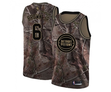 Women's Nike Detroit Pistons #6 Bruce Brown Jr. Swingman Camo Realtree Collection NBA Jersey