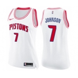 Women's Nike Detroit Pistons #7 Stanley Johnson Swingman White Pink Fashion NBA Jersey