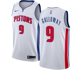 Women's Nike Detroit Pistons #9 Langston Galloway Swingman White Home NBA Jersey - Association Edition