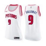 Women's Nike Detroit Pistons #9 Langston Galloway Swingman White Pink Fashion NBA Jersey