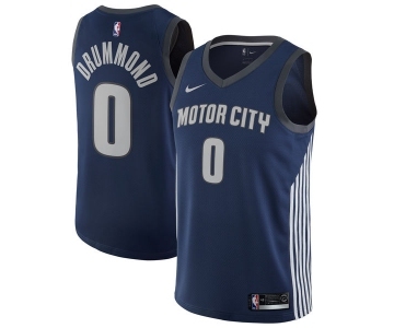 Youth Nike Detroit Pistons #0 Andre Drummond Swingman Navy Blue NBA Jersey - City Edition